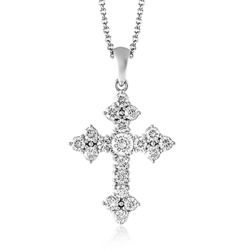 Cross Pendant in 18k Gold with Diamonds - Simon G. Jewelry