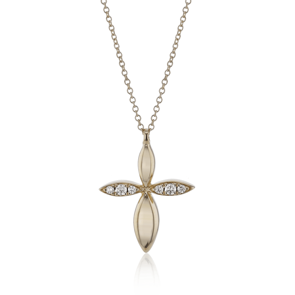 Cross Pendant Necklace in 18k Gold with Diamonds - Simon G. Jewelry