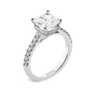 Cushion - Cut Hidden Halo Engagement Ring In 18k Gold With Diamonds - Simon G. Jewelry