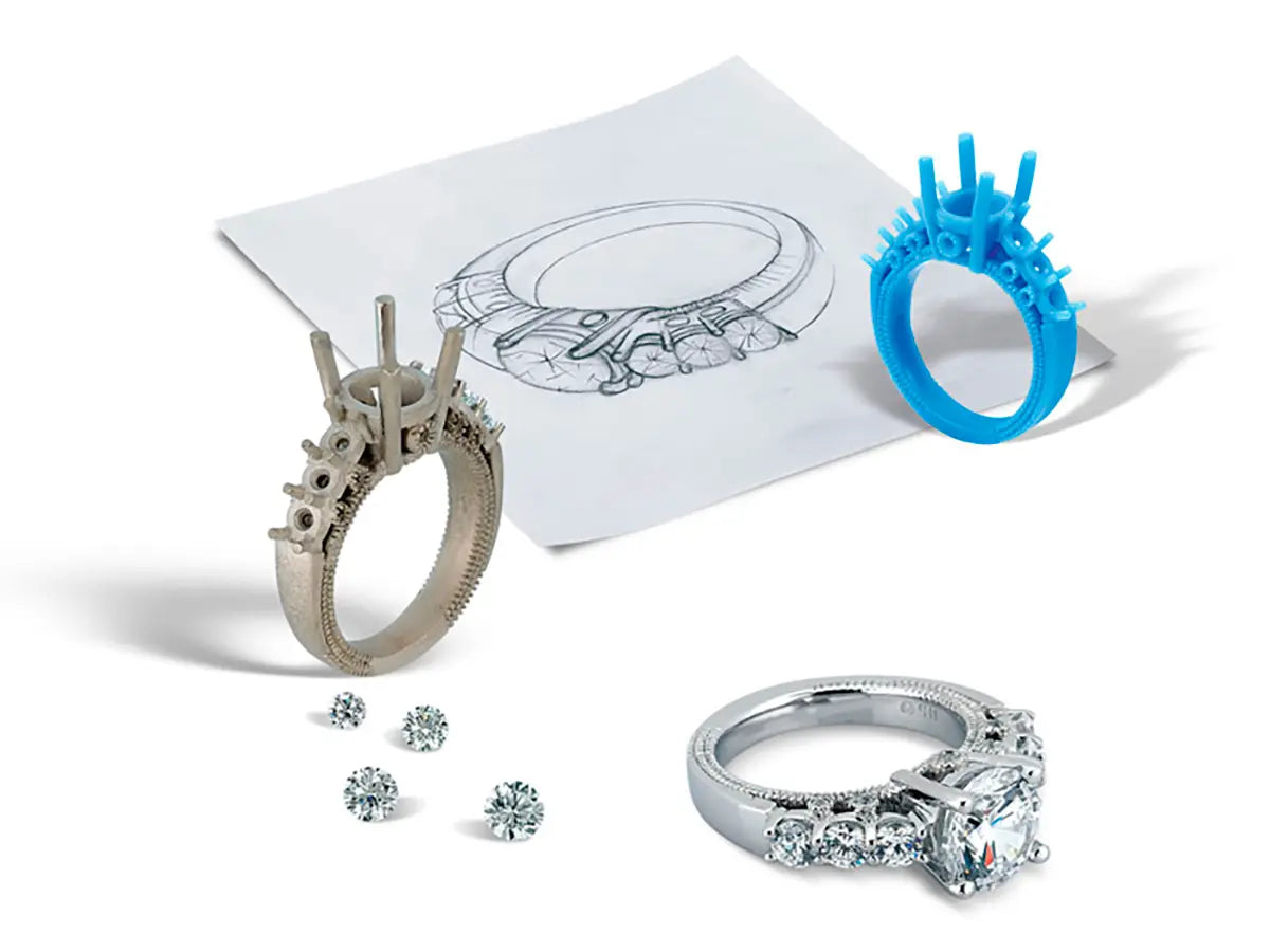 Custom design jewelry process with sketches