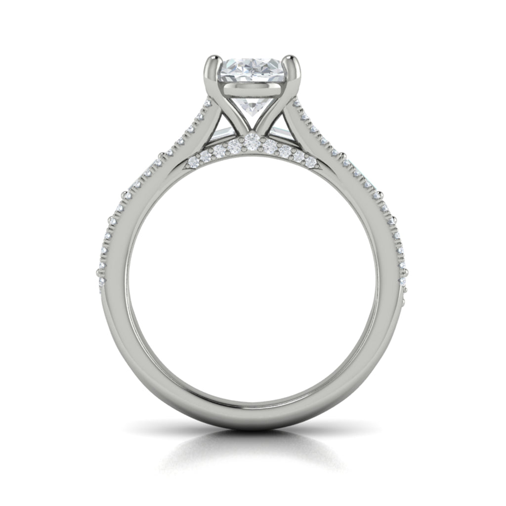 Vlora White Gold Diamond Multi Row Cathedral Engagement Ring Mounting