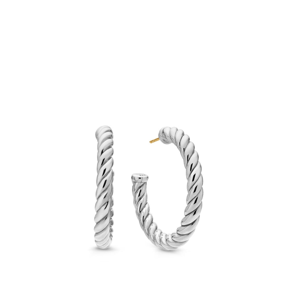 David Yurman Sterling Silver Cable Hoop Earrings