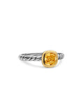 David Yurman Silver and Gold Mercer Cable Citrine Ring