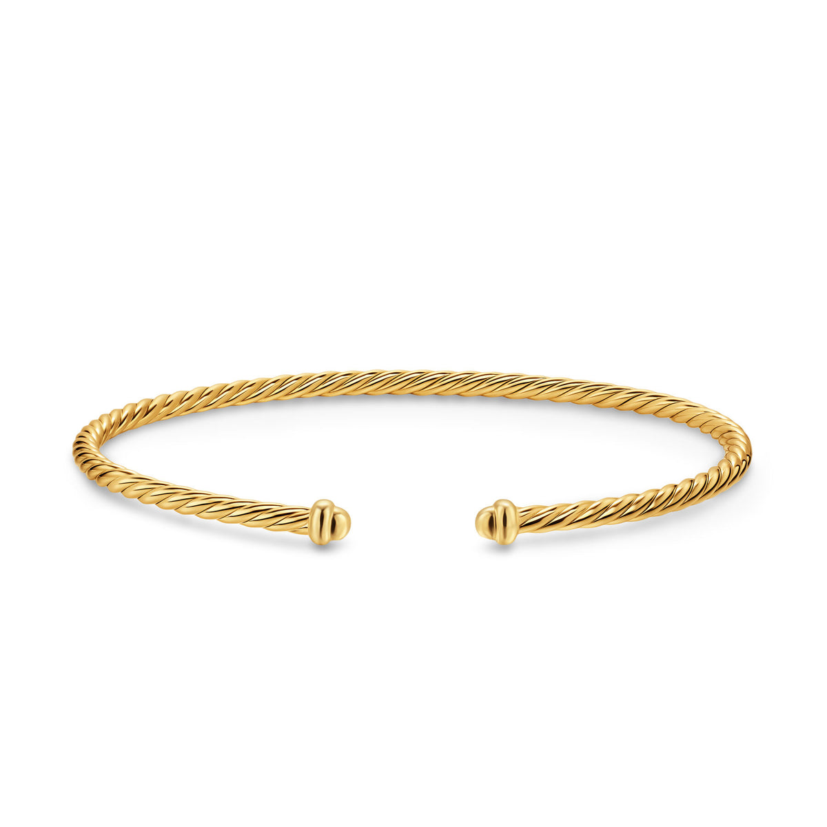 David Yurman Yellow Gold Micro Cablespira Flex Open Bracelet