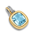 David Yurman Silver and Yellow Gold Mercer Blue Topaz Amulet Enhancer