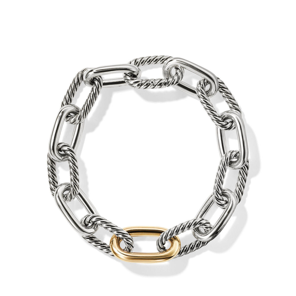 David Yurman Silver and Yellow Gold Madison Chain Bracelet