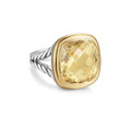 David Yurman Sterling Silver and Yellow Gold Albion Champagne Citrine Ring