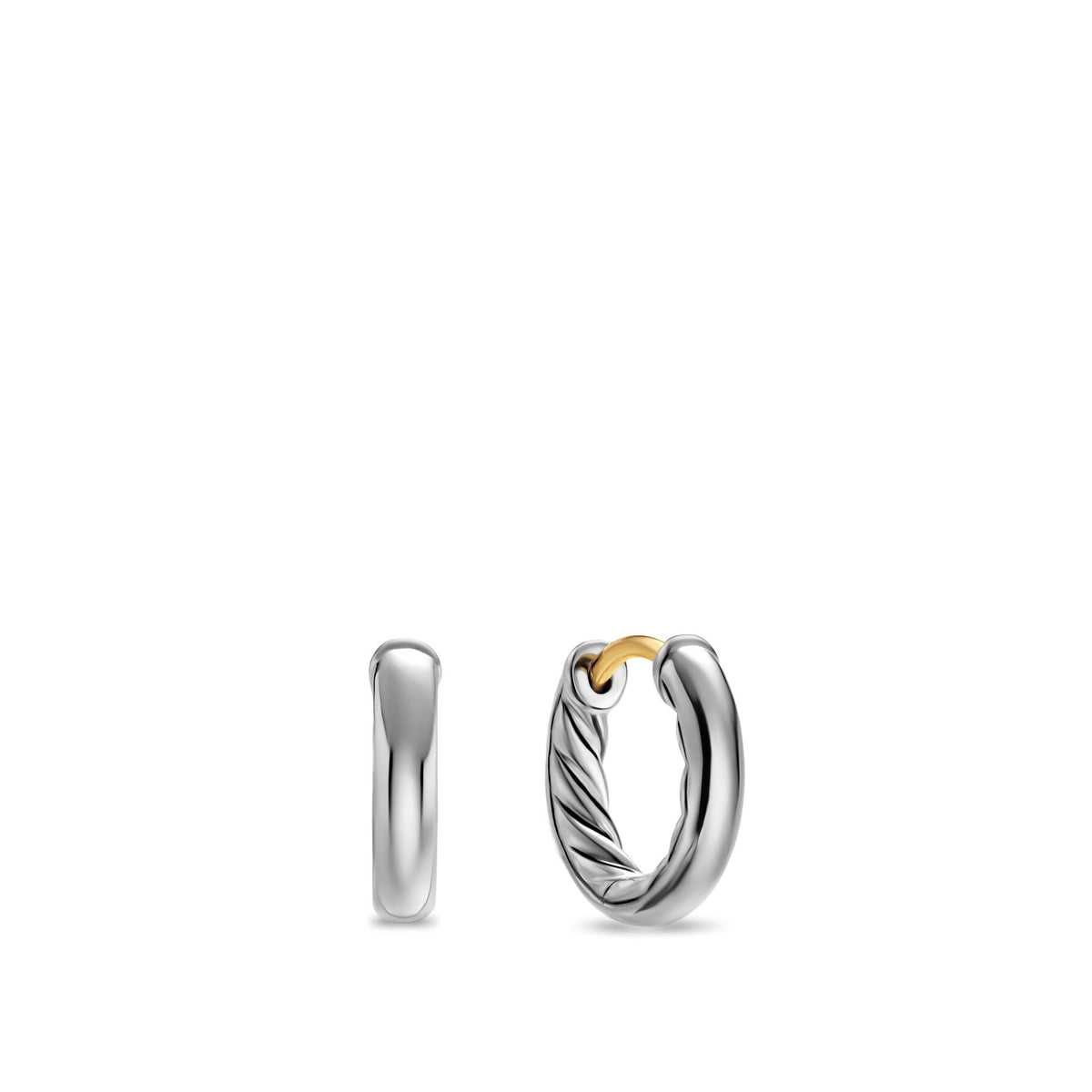 David Yurman Sterling Silver 2 mm Mercer Huggie Hoop Earrings