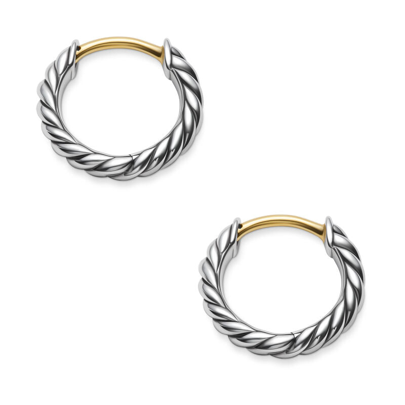 David Yurman Sterling Silver Cable Huggie Earrings