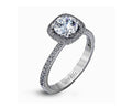 Simon G Platinum Diamond Cushion Halo Engagement Ring Mounting