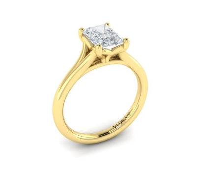 Vlora Yellow Gold Solitaire Cathedral Engagement Ring Mounting