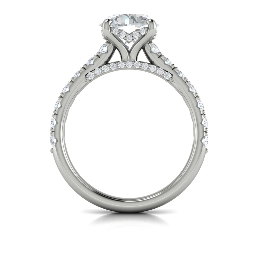 Vlora White Gold Diamond Hidden Halo Engagement Ring Mounting