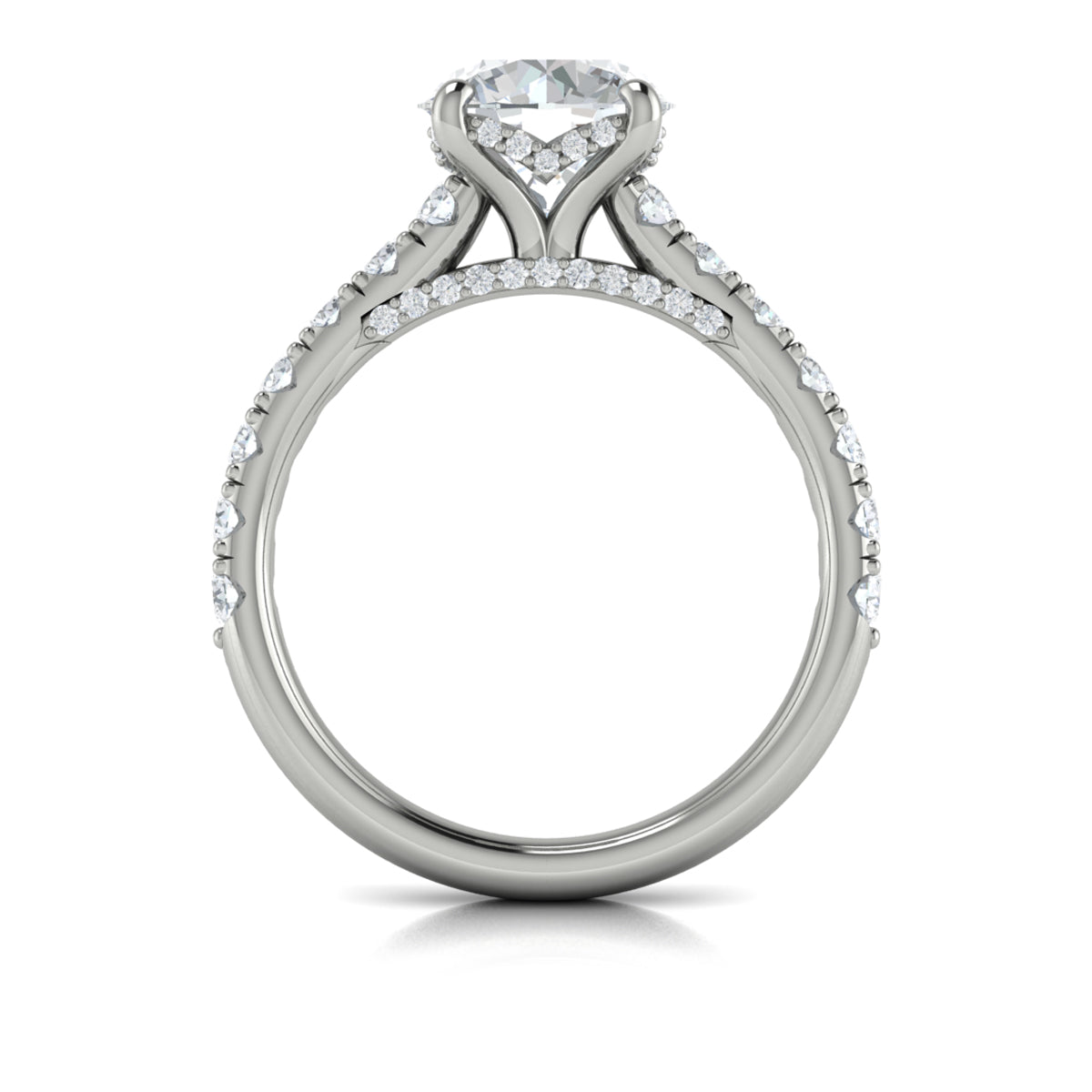 Vlora White Gold Diamond Hidden Halo Engagement Ring Mounting