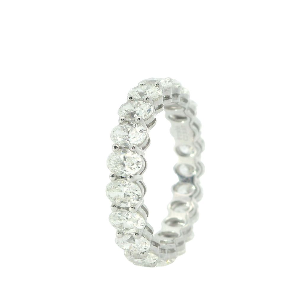 Platinum Oval Diamond Eternity Band