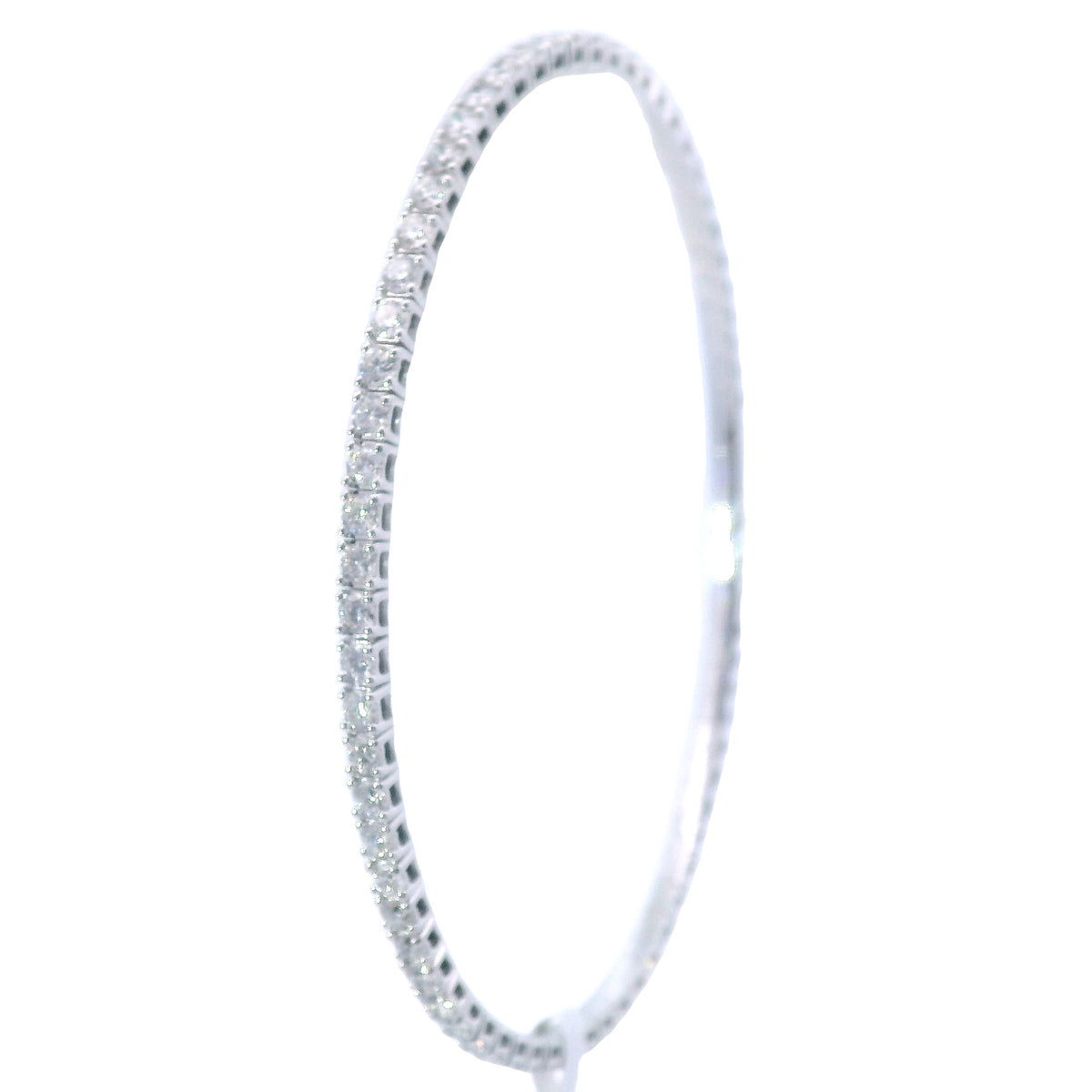 White Gold Eternity Diamond Bangle Bracelet