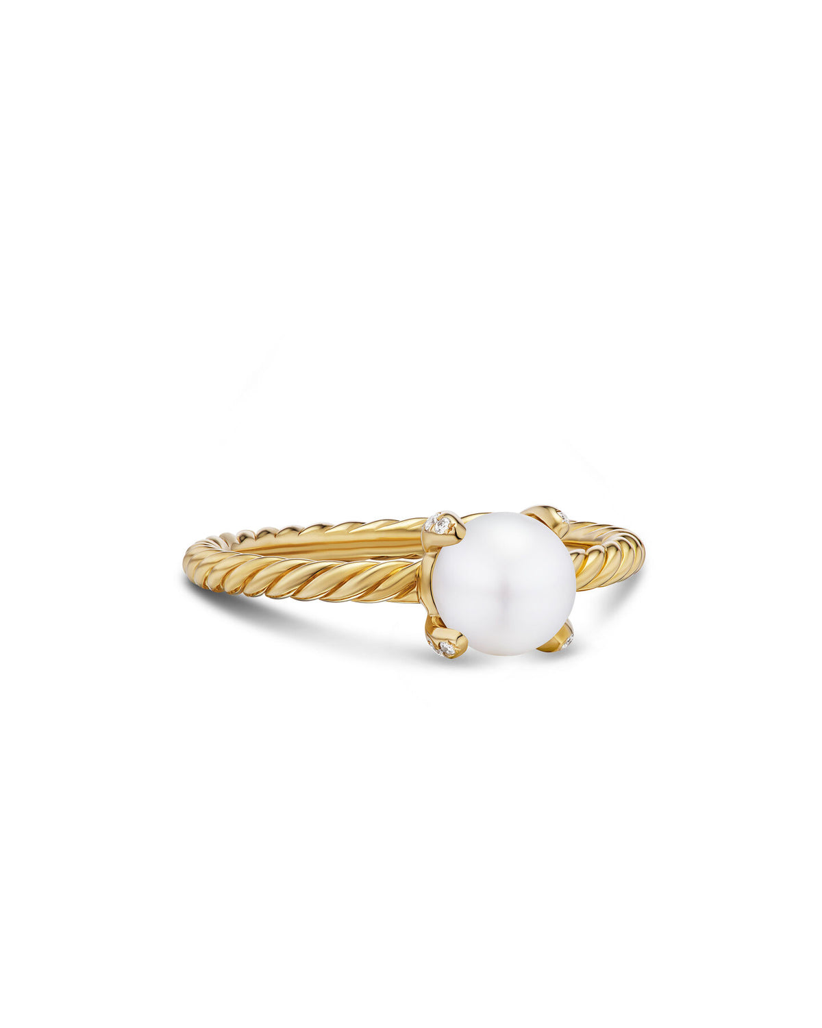 David Yurman Yellow Gold Pearl Classics Ring