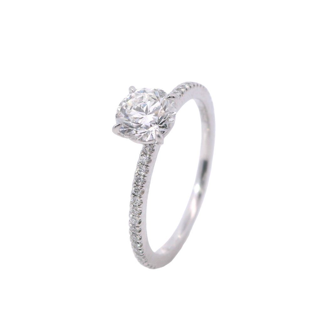 Forevermark Platinum Delicate Icon Diamond Shank Engagement Ring