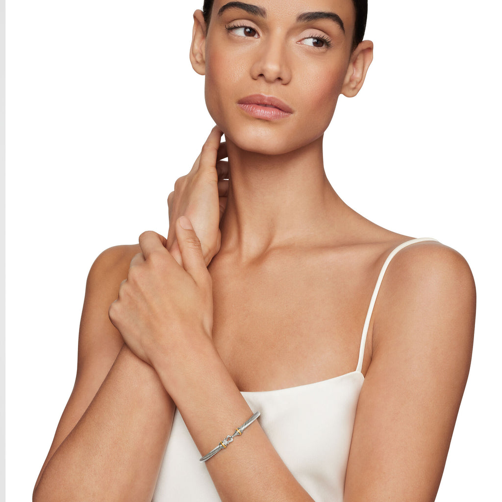 David Yurman Silver and Yellow Gold Buckle Bracelet