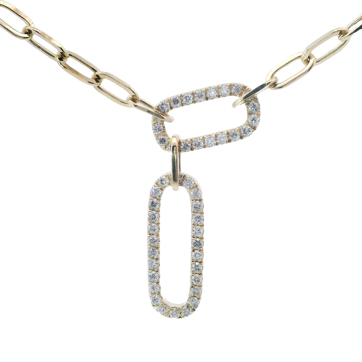 Yellow Gold Open Link Cable Pendant