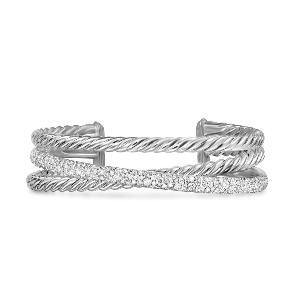 David Yurman Sterling Silver Bold Crossover 3-Row Bracelet