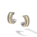 David Yurman Sterling Silver and Yellow Gold Huggie Hoop Earring