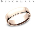 Benchmark Rose Gold Euro Comfort Fit Wedding Band