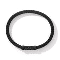 David Yurman Blackened Sterling Silver and Titanium Chevron Black Rubber Bracelet