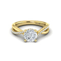 Vlora Yellow Gold Twist Diamond Engagement Ring Mounting