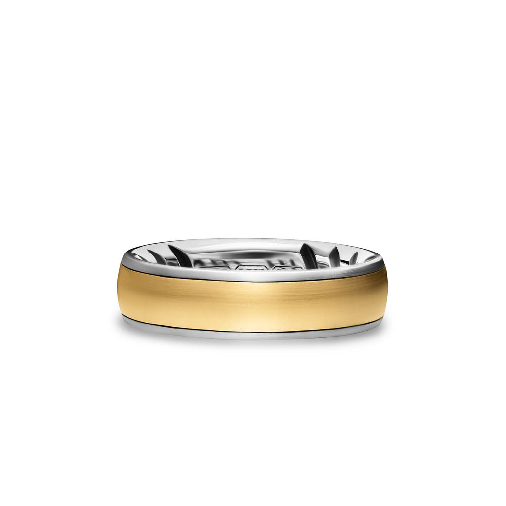 David Yurman Silver and Yellow Gold Streamline Cable Band Ring