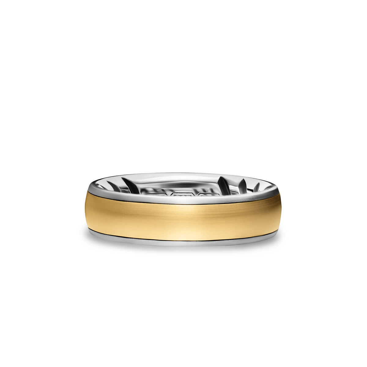 David Yurman Silver and Yellow Gold Streamline Cable Band Ring