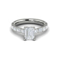 Vlora White Gold Bezel Emerald Diamond Engagement Ring Mounting
