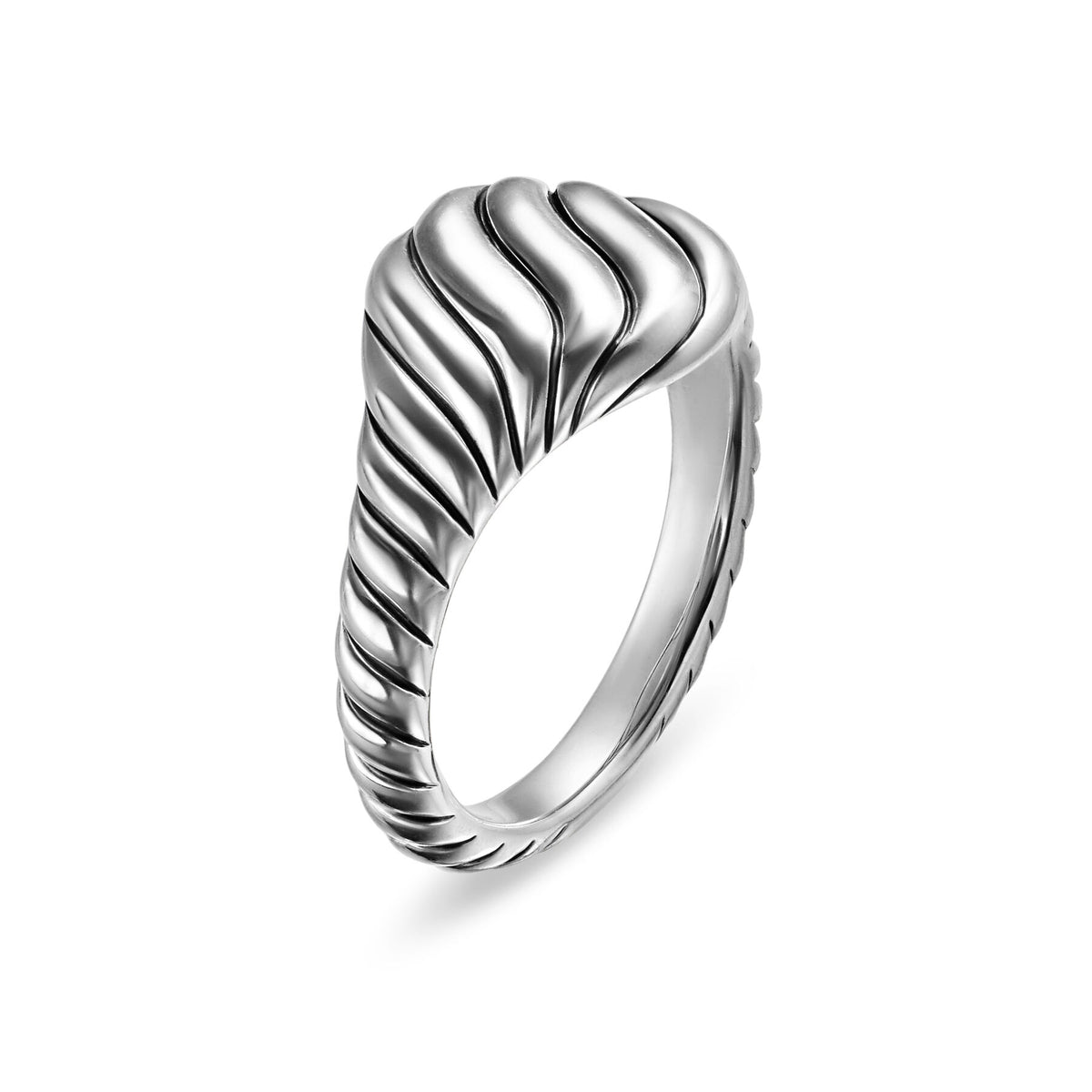 David Yurman Sterling Silver 10 mm Sculpted Cable Pinky Ring