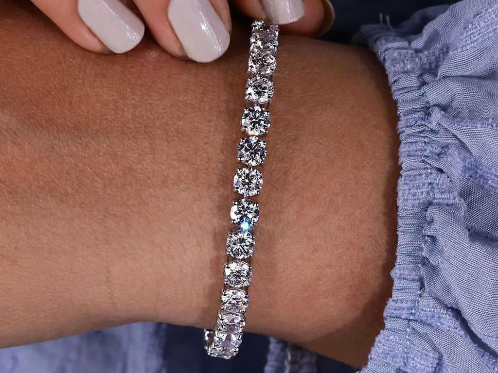 Woman wearing diamond bracelet