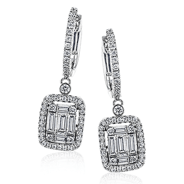 Drop Earrings in 18k Gold with Diamonds - Simon G. Jewelry