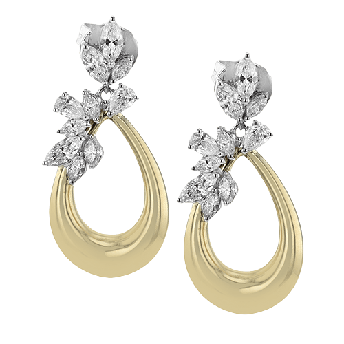 Drop Earrings in 18k Gold with Diamonds - Simon G. Jewelry