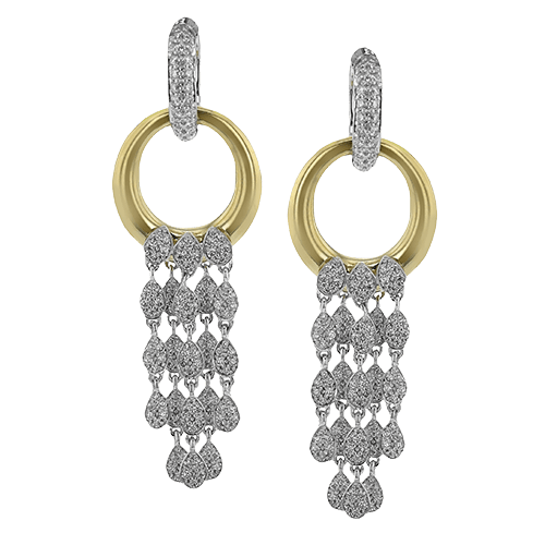 Drop Earrings in 18k Gold with Diamonds - Simon G. Jewelry