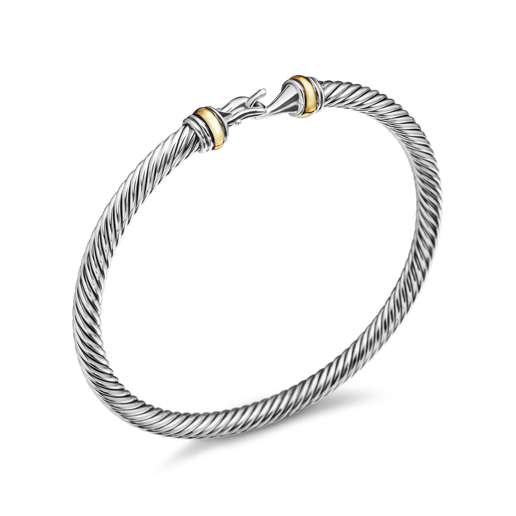 David Yurman Silver and Yellow Gold Buckle Bracelet