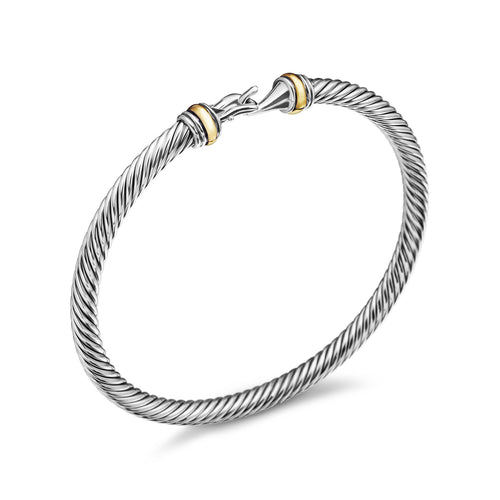 David Yurman Silver and Yellow Gold Buckle Bracelet