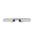 David Yurman Sterling Silver and Yellow Gold Cable Flex Lapis Bracelet