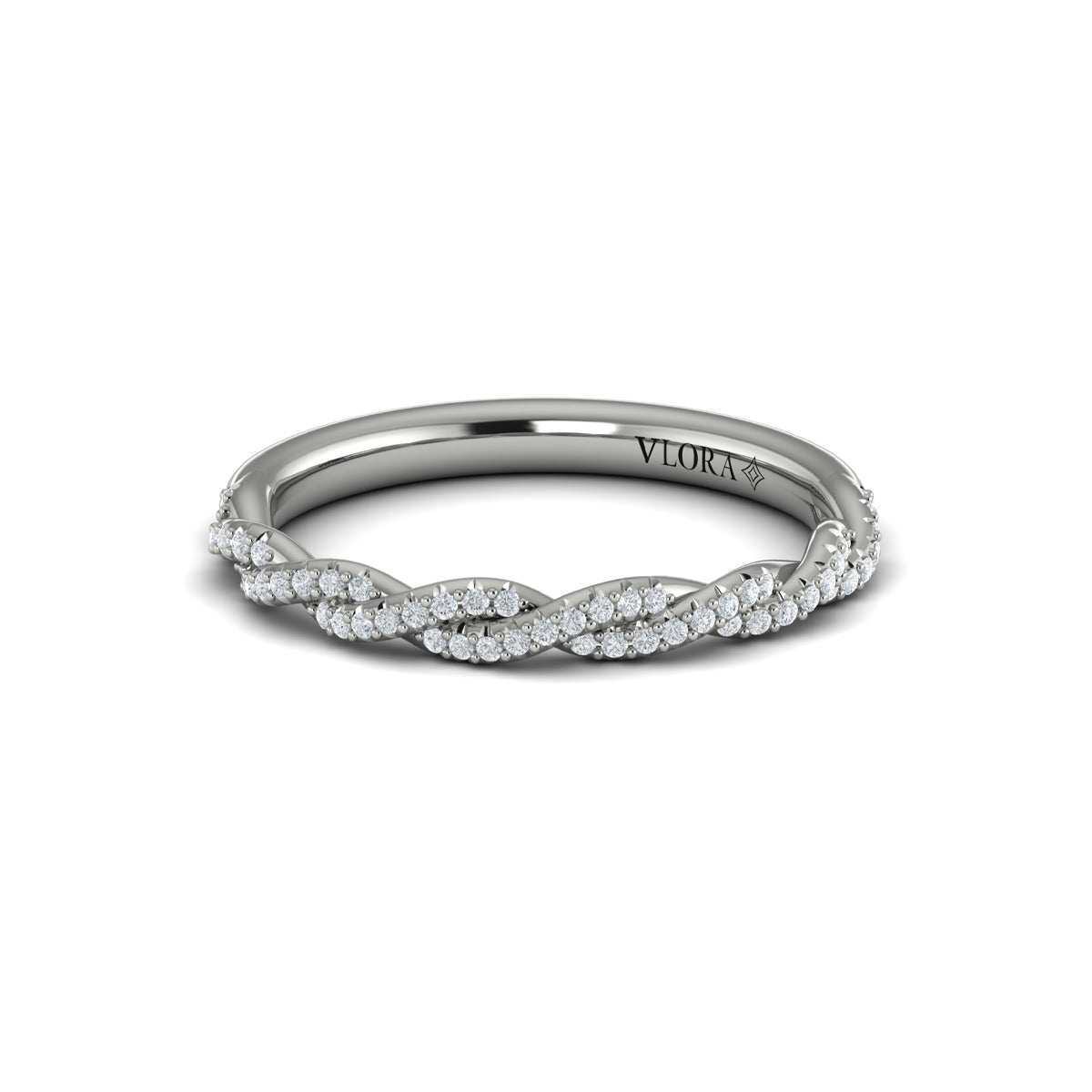 Vlora White Gold Twist Diamond Wedding Band
