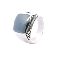 Estate David Yurman Sterling Silver Gray Gemstone Signet Ring