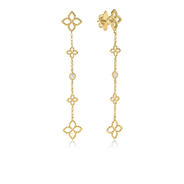 Yellow Gold Diamond Principessa Drop Earrings - Roberto Coin