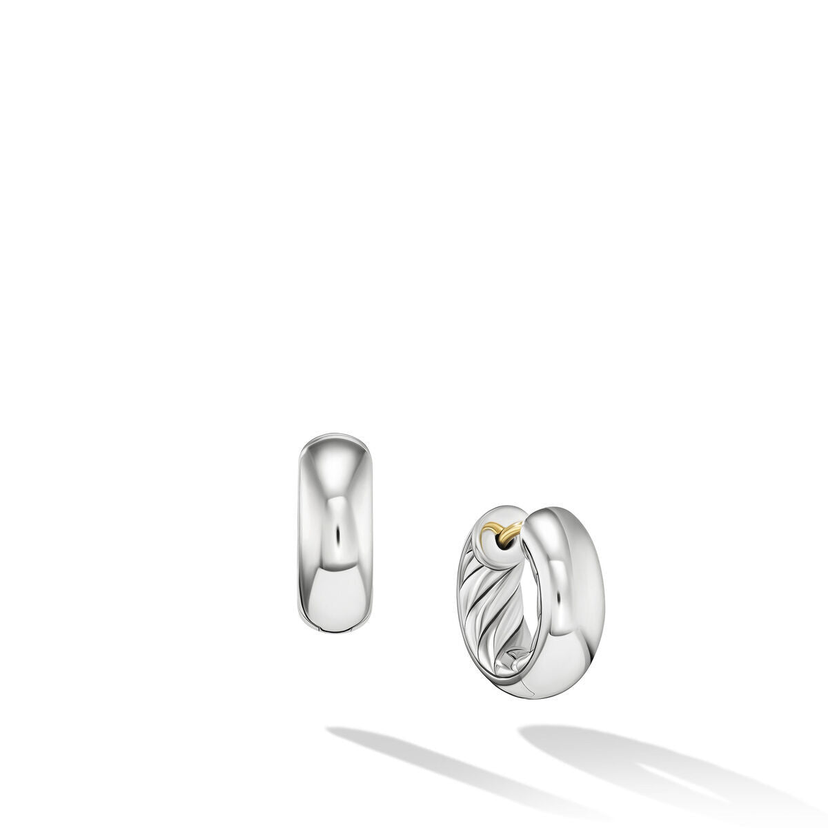 David Yurman Sterling Silver Mercer Micro Smooth 0.5 Inch Hoop Earrings