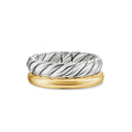 David Yurman Sterling Silver and Yellow Gold Mercer 2-Row Ring