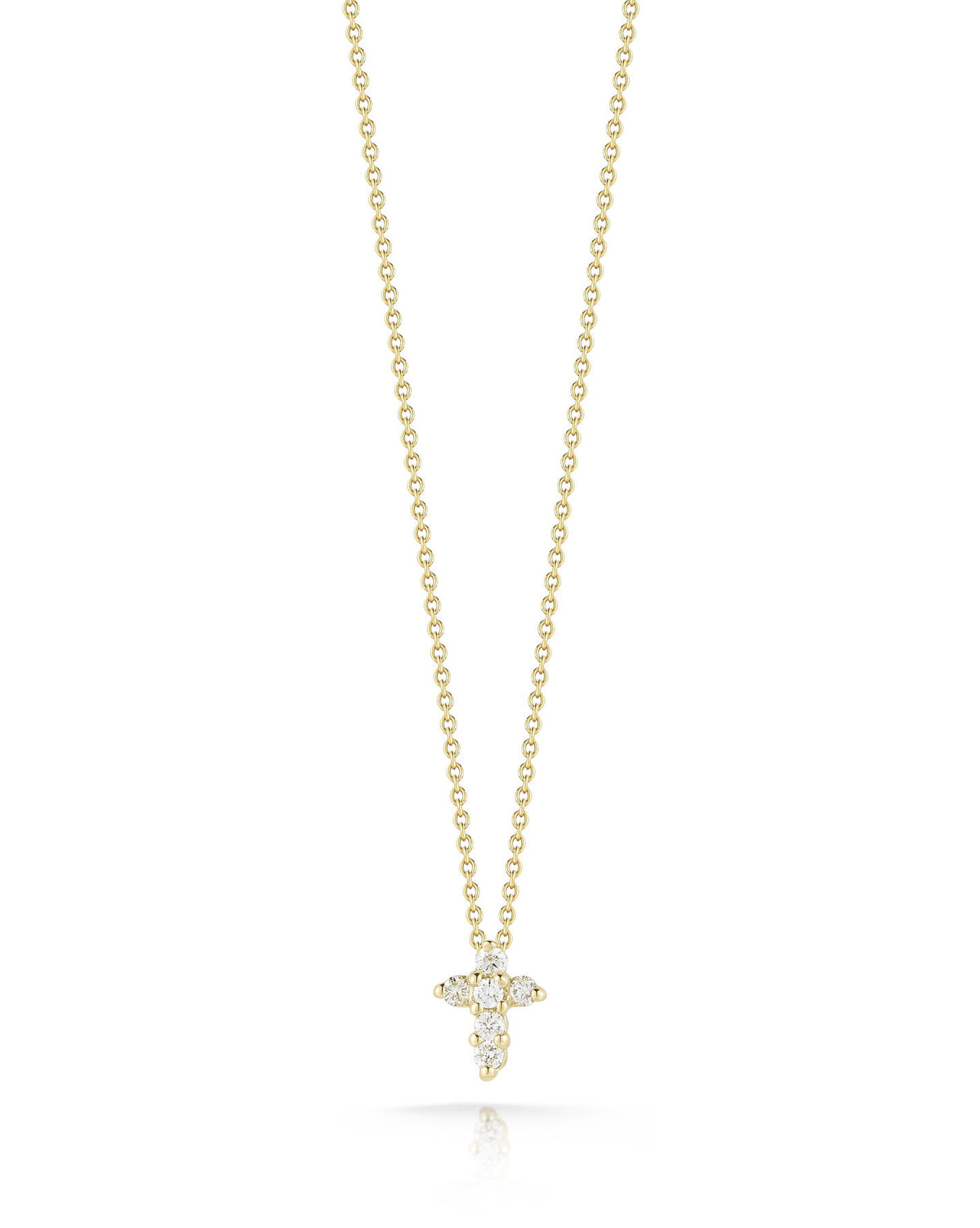 Roberto Coin Yellow Gold Baby Cross Diamond Necklace