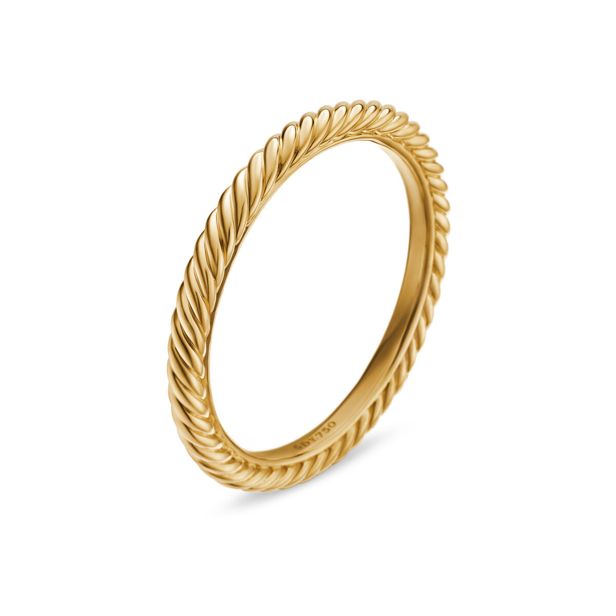 David Yurman Yellow Gold 2 mm Cabled Stackable Band