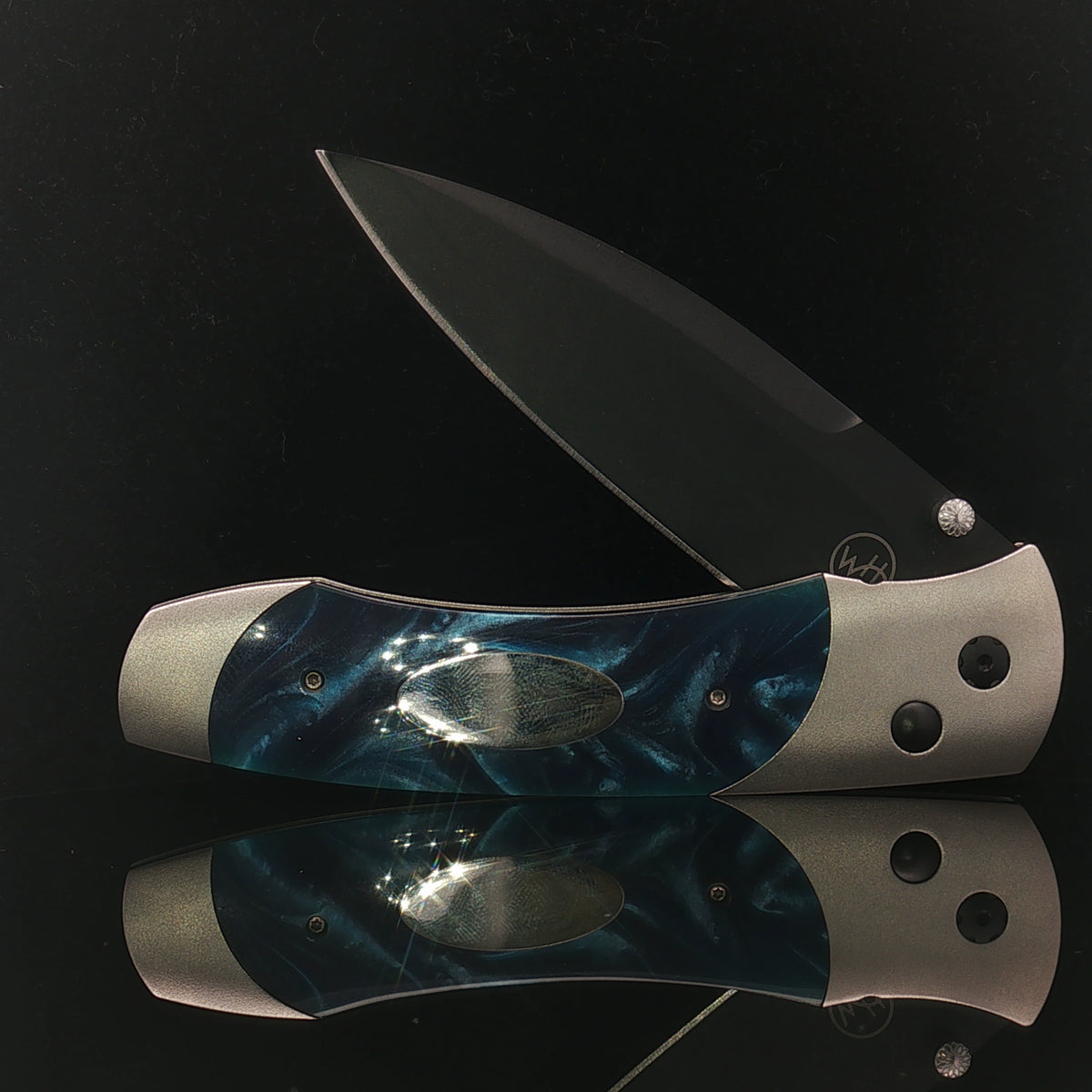 William Henry Titanium and Blackened Stainless Steel Pocket Knife
