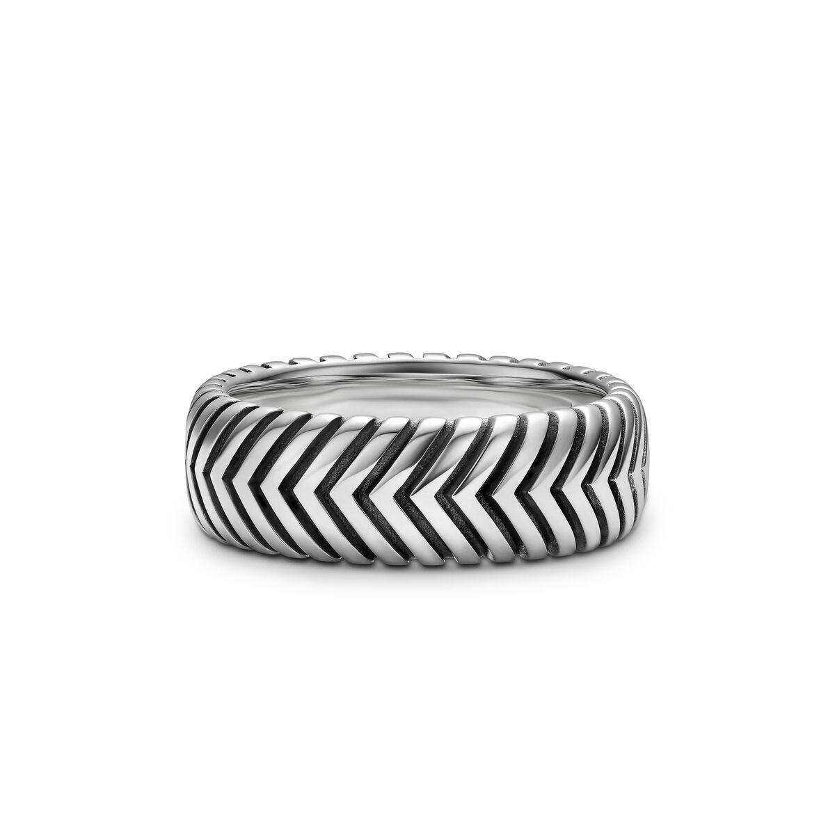 David Yurman Sterling Silver Chevron Band Ring
