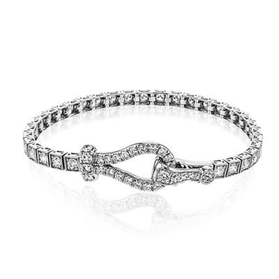 Simon G White Gold Diamond Buckle Bracelet