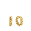 David Yurman Yellow Gold Sculpted Cable Hoop Earrings
